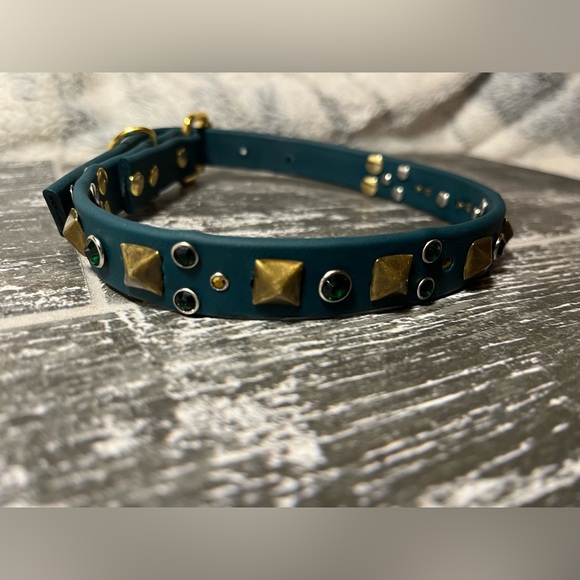 Crystal gem biothane handmade dog collar - Picture 2 of 9